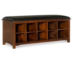 Grant Dark Walnut 10-Cube Cushioned Wood Bench -Furniture Specialty Shop 810543196 4
