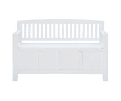 Jeanette White Slat Back Storage Bench -Furniture Specialty Shop 810543204 3