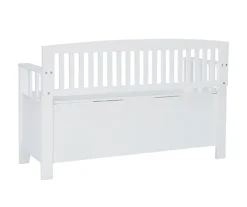 Jeanette White Slat Back Storage Bench -Furniture Specialty Shop 810543204 5