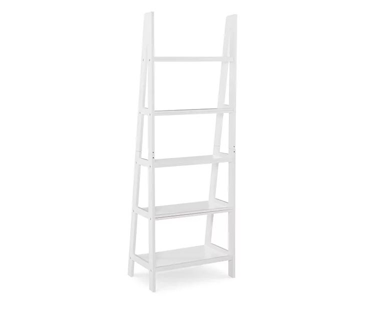 Boston White Wood 5-Shelf Ladder Bookcase 6 Boston White Wood 5-Shelf Ladder Bookcase - Image 4