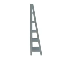 Boston Gray 5-Shelf Wooden Ladder Bookcase -Furniture Specialty Shop 810543216 5