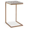 Global Designs Gold Geometric Capiz Mosaic Fish Pattern C Accent Table -Furniture Specialty Shop 810543218 1