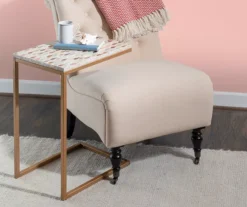 Global Designs Gold Geometric Capiz Mosaic Fish Pattern C Accent Table -Furniture Specialty Shop 810543218 2