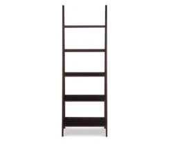 Boston Espresso 5-Shelf Wooden Ladder Bookcase -Furniture Specialty Shop 810543223 3