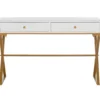 Glam White & Gold 2-Drawer Campaign Desk -Furniture Specialty Shop 810543228 A0 2