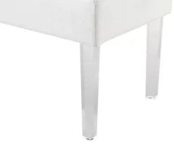 Marie Glitz White Tufted Linen Acrylic Leg Bench 18 Marie Glitz White Tufted Linen Acrylic Leg Bench -Furniture Specialty Shop 810543267 A8 1