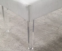 Marie Glitz White Tufted Linen Acrylic Leg Bench 25 Marie Glitz White Tufted Linen Acrylic Leg Bench -Furniture Specialty Shop 810543267 B8