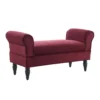 Elsie Berry & Dark Mahogany Upholstered Rolled Arm Bench -Furniture Specialty Shop 810543272 1
