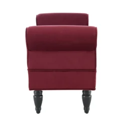 Elsie Berry & Dark Mahogany Upholstered Rolled Arm Bench 11 Elsie Berry & Dark Mahogany Upholstered Rolled Arm Bench -Furniture Specialty Shop 810543272 4