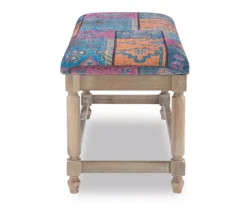 Moroccan Tapestry Upholstered Rustic Driftwood Bench -Furniture Specialty Shop 810543273 4