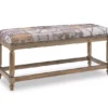 Gray Moroccan Tapestry Upholstered Rustic Driftwood Bench -Furniture Specialty Shop 810543274 1
