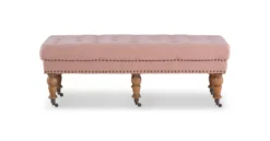 Claire Linen Upholstered Rolling Bench 19 Claire Linen Upholstered Rolling Bench -Furniture Specialty Shop 810543277 6