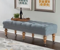 Claire Linen Upholstered Rolling Bench 13 Claire Linen Upholstered Rolling Bench -Furniture Specialty Shop 810543278 2