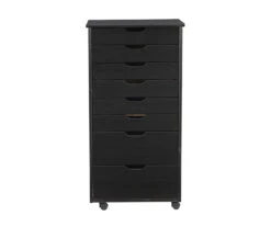 Craft Mate Black Wood 8-Drawer Rolling Storage Cart -Furniture Specialty Shop 810543294 4