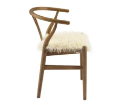 Emmitt Gray & Brown Faux Fur Wishbone Chair -Furniture Specialty Shop 810543298 A1 3