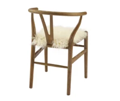 Emmitt Gray & Brown Faux Fur Wishbone Chair -Furniture Specialty Shop 810543298 A2 4