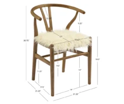 Emmitt Gray & Brown Faux Fur Wishbone Chair -Furniture Specialty Shop 810543298 D8 11