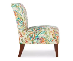 Danna Multicolor Upholstered Paisley Curved Back Slipper Chair -Furniture Specialty Shop 810543301 3