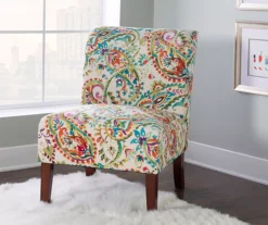 Danna Multicolor Upholstered Paisley Curved Back Slipper Chair -Furniture Specialty Shop 810543301 6