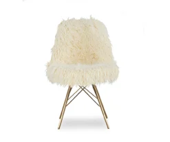 Layton Cream & Gold Faux Fur Chair -Furniture Specialty Shop 810543311 2