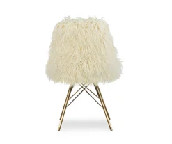 Layton Cream & Gold Faux Fur Chair -Furniture Specialty Shop 810543311 4