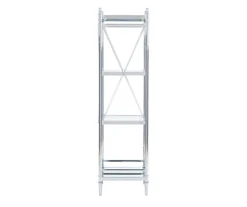 Hawkins Chrome & Glass 4-Tier Shelf -Furniture Specialty Shop 810543325 4