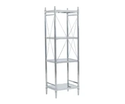 Hawkins Chrome & Glass 4-Tier Shelf -Furniture Specialty Shop 810543325 5