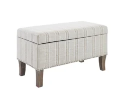 Lisa Railroad Striped Storage Ottoman