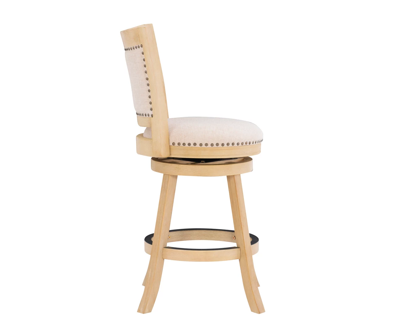 Graham Light Gray Padded Swivel Counter Stool 7 Graham Light Gray Padded Swivel Counter Stool - Image 5