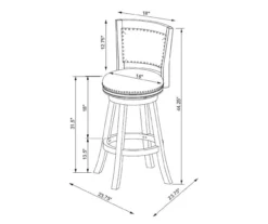 Graham Light Gray Padded Swivel Bar Stool -Furniture Specialty Shop 810543338 A8