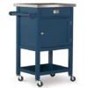 Reed Navy 1-Drawer Metal Rolling Apartment Cart -Furniture Specialty Shop 810543339 1