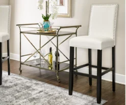 Blaire White Glitz Nailhead Bar Stool -Furniture Specialty Shop 810543340 2