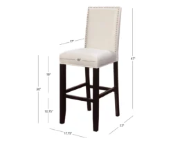 Blaire White Glitz Nailhead Bar Stool -Furniture Specialty Shop 810543340 A7