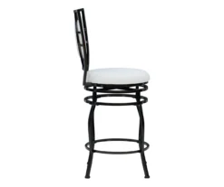 Newton White & Black Upholstered Faux Leather Adjustable Stool -Furniture Specialty Shop 810543346 A1 3