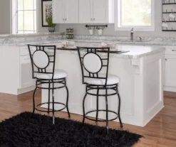 Newton White & Black Upholstered Faux Leather Adjustable Stool -Furniture Specialty Shop 810543346 A2 6