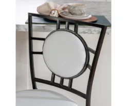 Newton White & Black Upholstered Faux Leather Adjustable Stool -Furniture Specialty Shop 810543346 A2 8