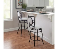 Newton White & Black Upholstered Faux Leather Adjustable Stool -Furniture Specialty Shop 810543346 A2 9