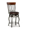 Carla Brown & Matte Bronze Faux Leather Swivel Counter Stool -Furniture Specialty Shop 810543375 1