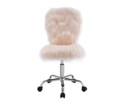 Comfort Home Blush Pink Faux Fur Swivel Chair -Furniture Specialty Shop 810543388 3