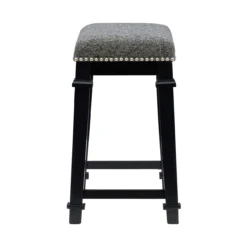 Clark Black & White Upholstered Tweed Backless Counter Stool 11 Clark Black & White Upholstered Tweed Backless Counter Stool -Furniture Specialty Shop 810543399 5