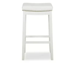 Brooke White Backless Nailhead Bar Stool -Furniture Specialty Shop 810543413 3
