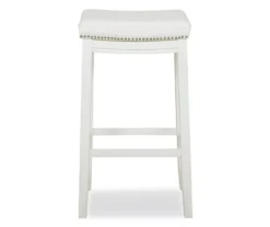 Brooke White Backless Nailhead Bar Stool -Furniture Specialty Shop 810543413 4