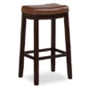 Brooke Cognac & Dark Brown Faux Leather Backless Padded Counter Stool -Furniture Specialty Shop 810543421 1
