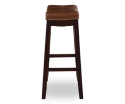 Brooke Cognac & Dark Brown Faux Leather Backless Padded Counter Stool -Furniture Specialty Shop 810543421 4