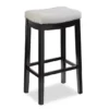 Brooke Gray & Black Faux Leather Backless Padded Bar Stool -Furniture Specialty Shop 810543425 1