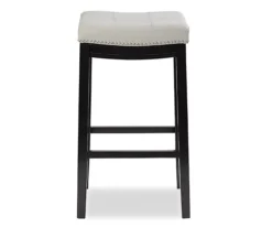 Brooke Gray & Black Faux Leather Backless Padded Bar Stool -Furniture Specialty Shop 810543425 3