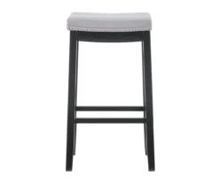 Brooke Gray & Black Faux Leather Backless Padded Bar Stool -Furniture Specialty Shop 810543425 A0 2