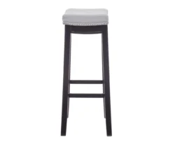 Brooke Gray & Black Faux Leather Backless Padded Bar Stool -Furniture Specialty Shop 810543425 A0 3
