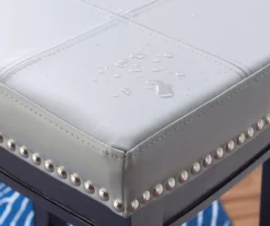 Brooke Gray & Black Faux Leather Backless Padded Bar Stool -Furniture Specialty Shop 810543425 B8 2