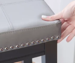 Brooke Gray & Black Faux Leather Backless Padded Bar Stool -Furniture Specialty Shop 810543425 B8 3